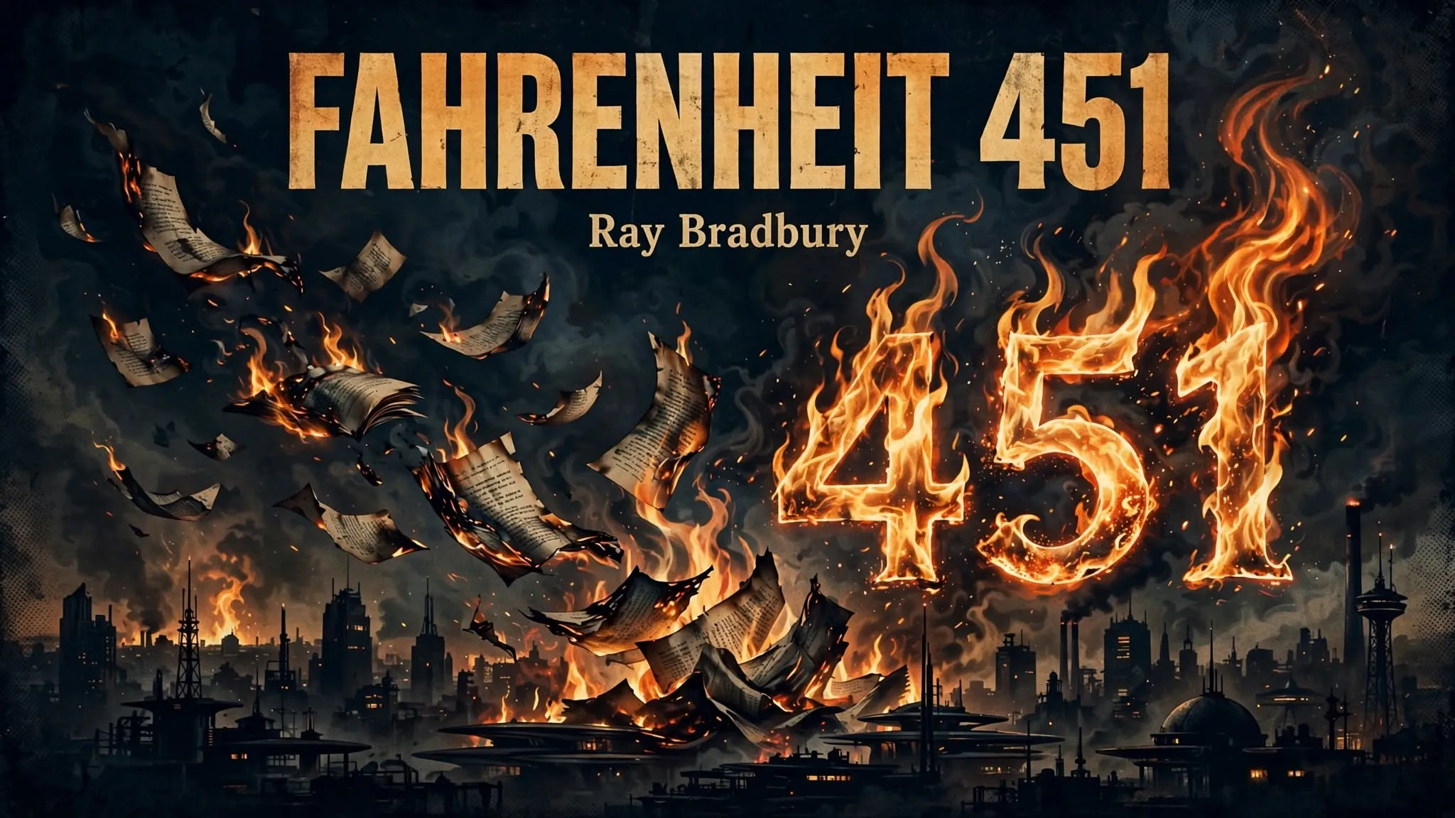 Fahrenheit 451 - 1953 dystopian novel by American writer Ray Bradbury